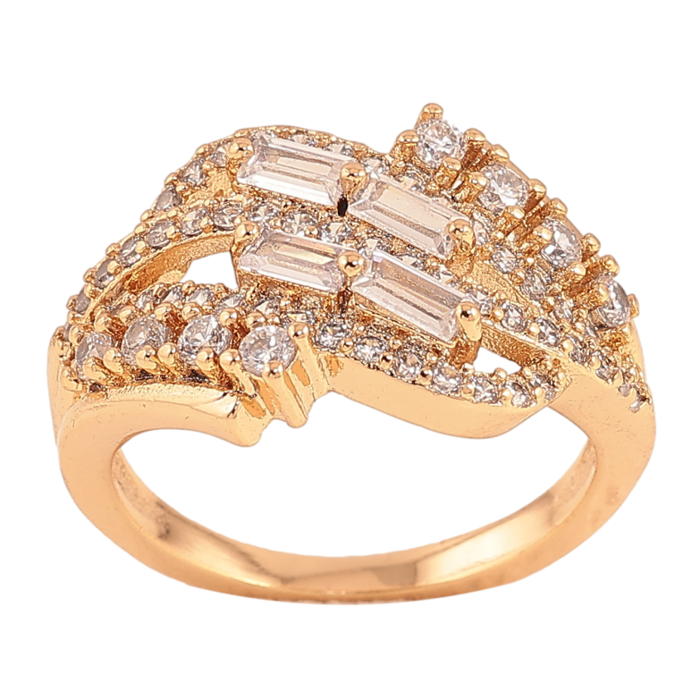 Кольцо Xuping цвет Позолота 18K "Узор с кристаллами" фото №6