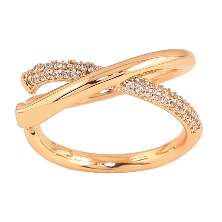 Кольцо Xuping цвет Позолота 18K "Узор с кристаллами" фото №2 Кольцо Xuping цвет Позолота 18K "Узор с кристаллами" фото №2