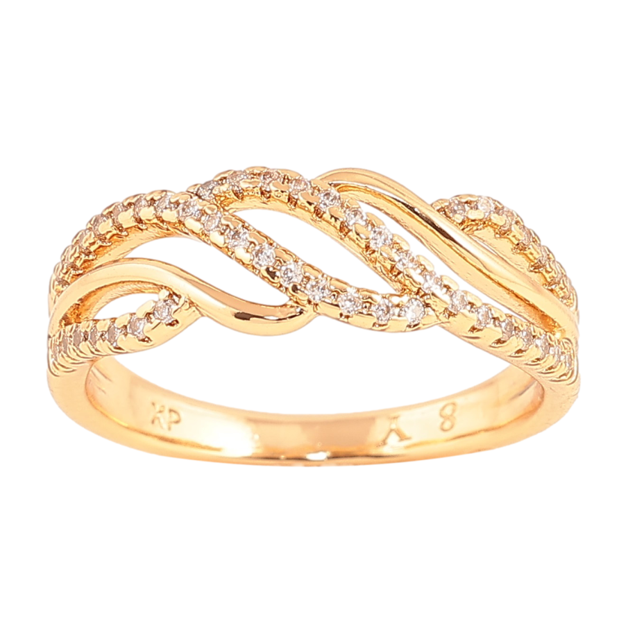 Кольцо Xuping цвет Позолота 18K "Узор с кристаллами" фото №1 Кольцо Xuping цвет Позолота 18K "Узор с кристаллами" фото №1