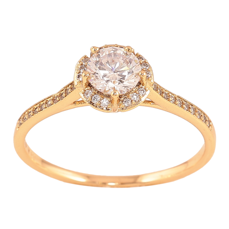 Каблучка Xuping колір Позолота 18K "Візерунок з кристалами" фото №5