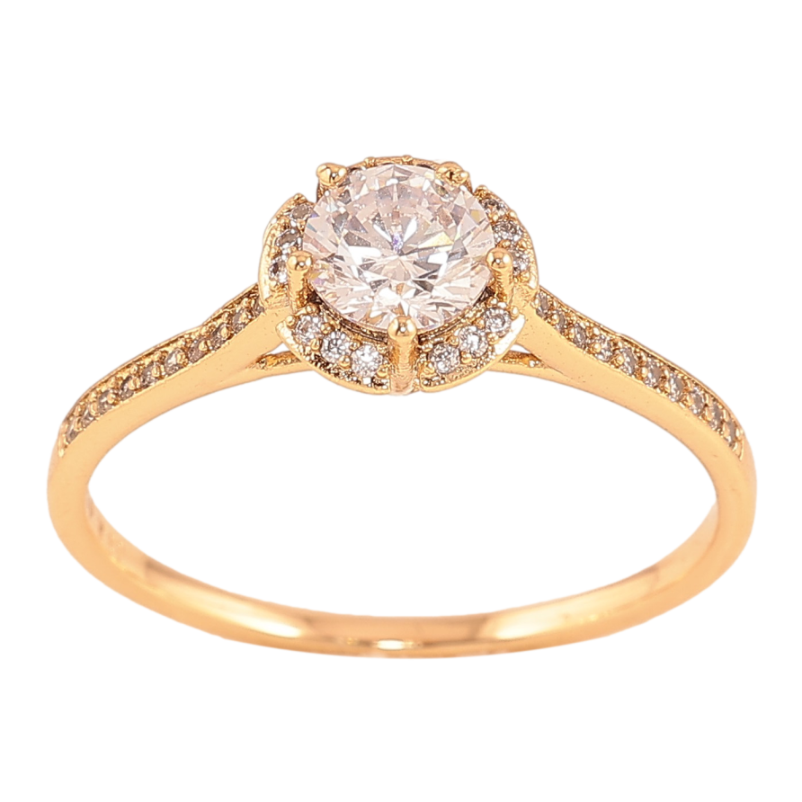 Кольцо Xuping цвет Позолота 18K "Узор с кристаллами" фото №1 Кольцо Xuping цвет Позолота 18K "Узор с кристаллами" фото №1