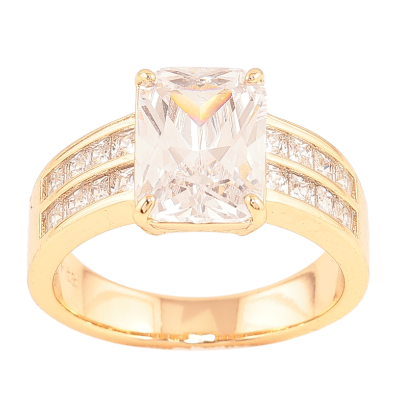 Каблучка Xuping колір Позолота 18K "Візерунок з інкрустацією кристалами" фото №1