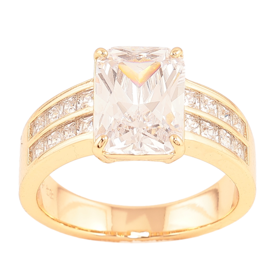 Каблучка Xuping колір Позолота 18K "Візерунок з інкрустацією кристалами" фото №1