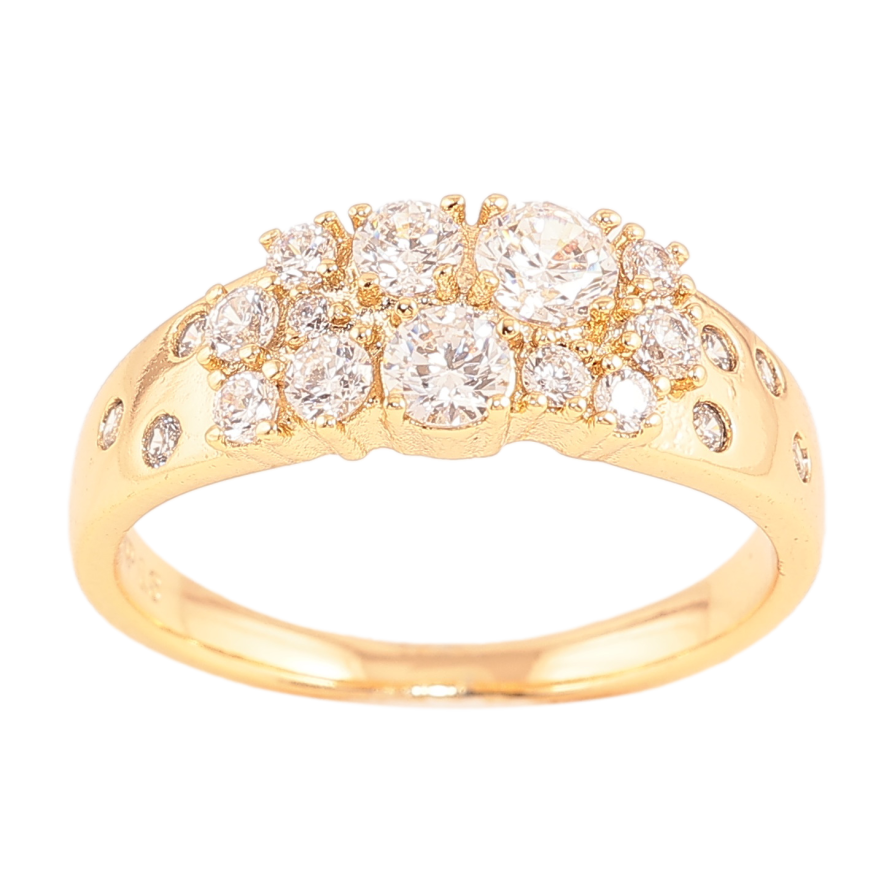 Каблучка Xuping колір Позолота 18K "Візерунок з інкрустацією кристалами" фото №1