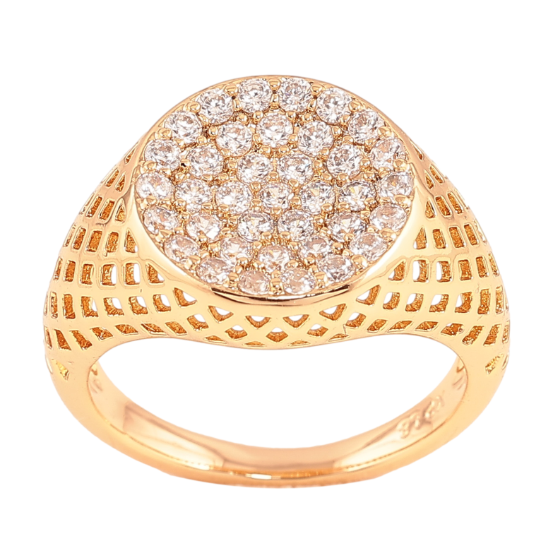 Каблучка Xuping колір Позолота 18K "Візерунок з інкрустацією кристалами" фото №6