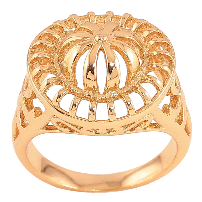 Каблучка Xuping колір Позолота 18K "Різьблений купол" фото №3