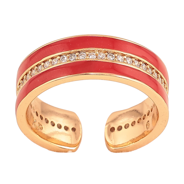 Каблучка Xuping колір Позолота 18K "Візерунок з кристалами та червоною эмаллю" шир. 6мм фото №24 Каблучка Xuping колір Позолота 18K "Візерунок з кристалами та червоною эмаллю" шир. 6мм фото №24