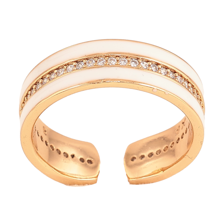 Каблучка Xuping колір Позолота 18K "Візерунок з кристалами та білою эмаллю" шир. 6мм фото №20 Каблучка Xuping колір Позолота 18K "Візерунок з кристалами та білою эмаллю" шир. 6мм фото №20