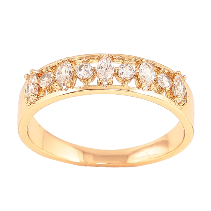 Каблучка Xuping колір Позолота 18K "Візерунок з кристалами" фото №8