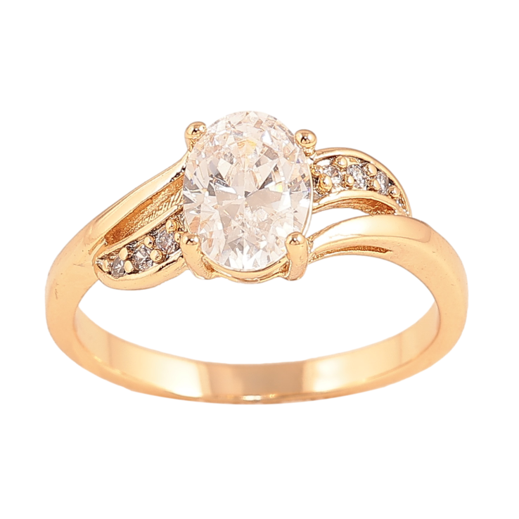 Каблучка Xuping колір Позолота 18K "Візерунок з кристалами" фото №3