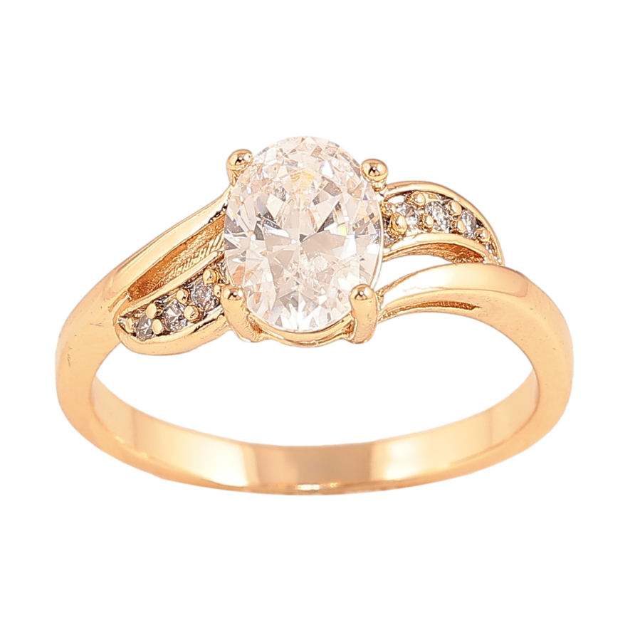 Каблучка Xuping колір Позолота 18K "Візерунок з кристалами" фото №1 Каблучка Xuping колір Позолота 18K "Візерунок з кристалами" фото №1