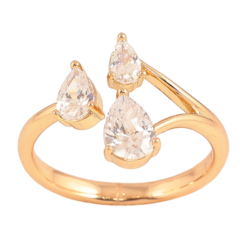 Каблучка Xuping колір Позолота 18K "Візерунок з кристалами" фото №11