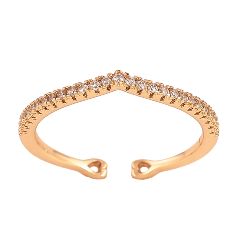 Каблучка Xuping колір Позолота 18K "Доріжка кристалів" фото №1