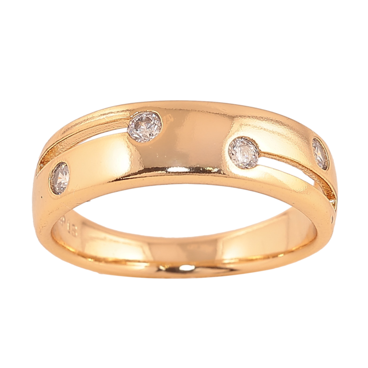 Каблучка Xuping колір Позолота 18K "Візерунок з кристалами"  фото №21