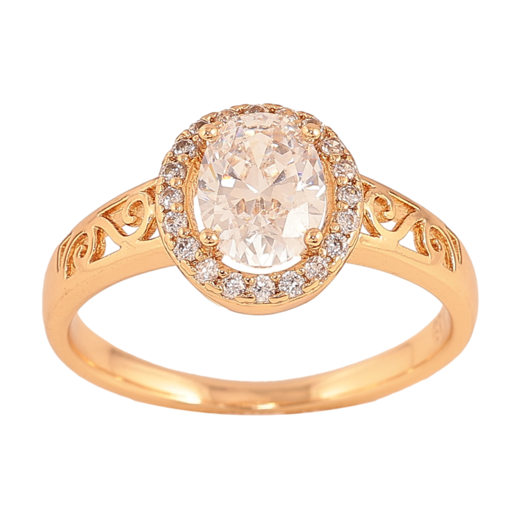 Каблучка Xuping колір Позолота 18K "Візерунок з кристалами"  фото №17