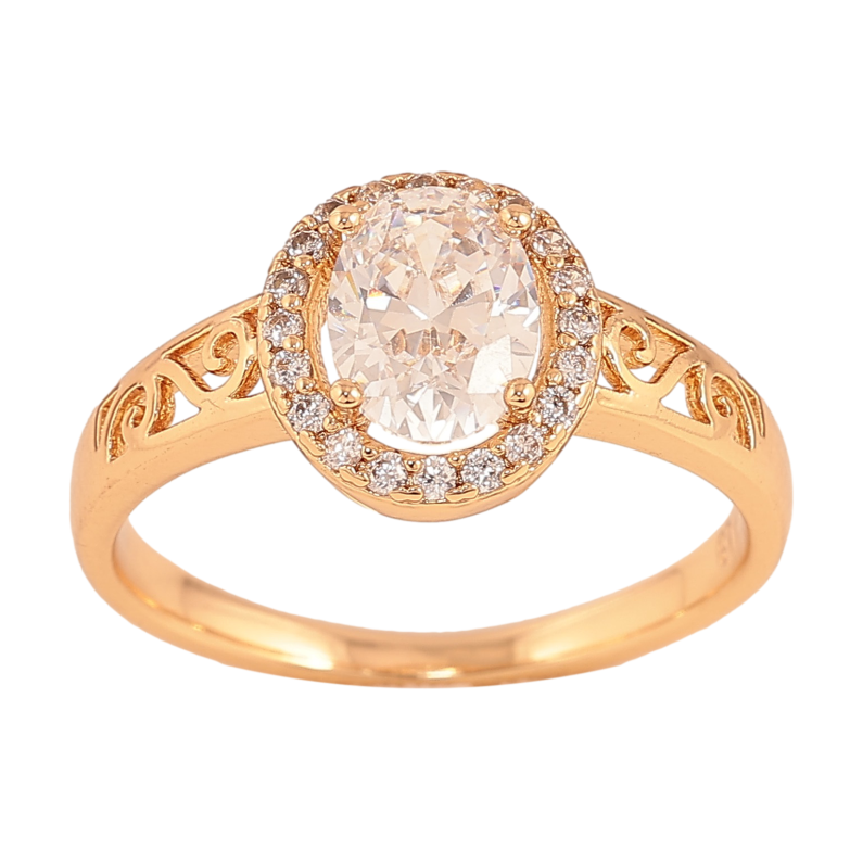 Кольцо Xuping цвет Позолота 18K "Узор с кристаллами" фото №2 Кольцо Xuping цвет Позолота 18K "Узор с кристаллами" фото №2