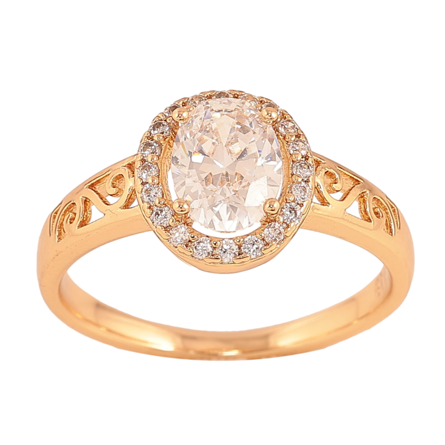 Кольцо Xuping цвет Позолота 18K "Узор с кристаллами" фото №1 Кольцо Xuping цвет Позолота 18K "Узор с кристаллами" фото №1