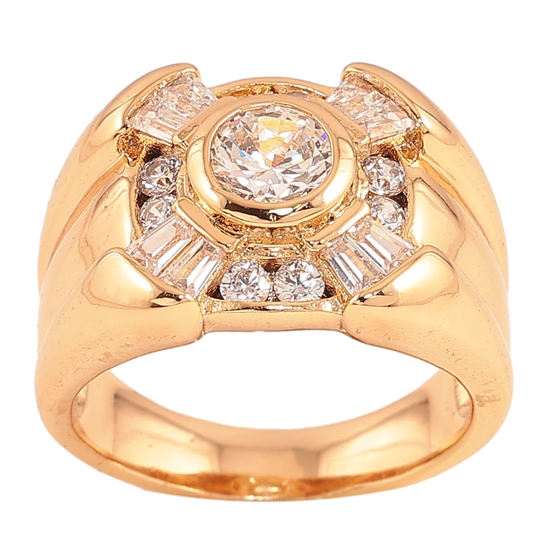 Перстень Xuping колір Позолота 18K "Візерунок з кристалами" фото №2