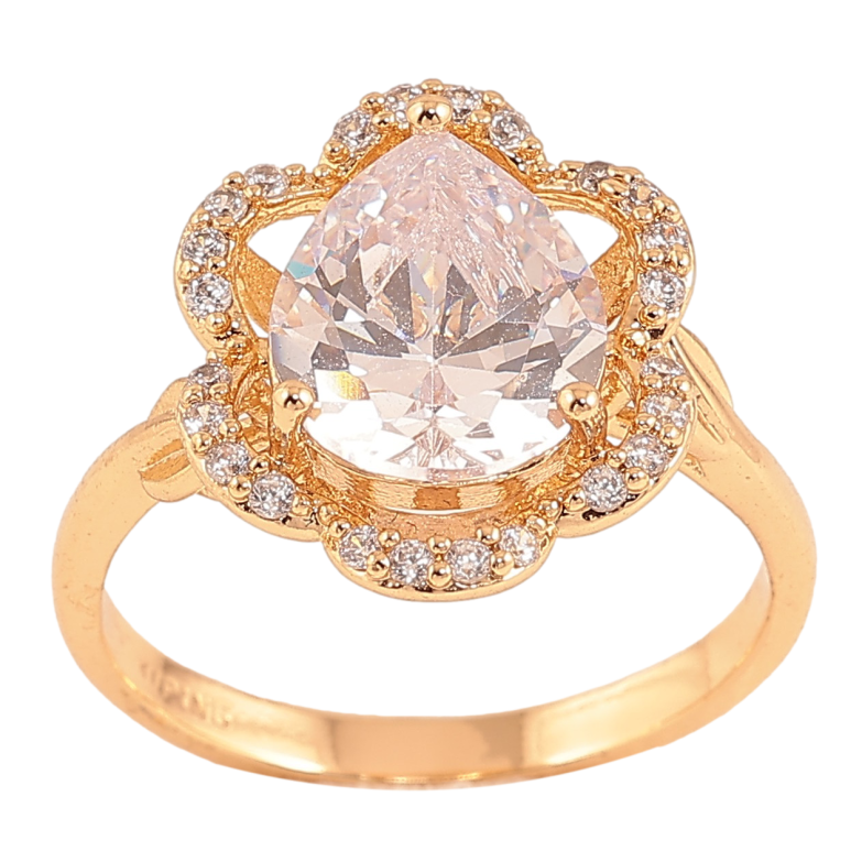 Кольцо Xuping цвет Позолота 18K "Цветок с кристаллами" фото №2