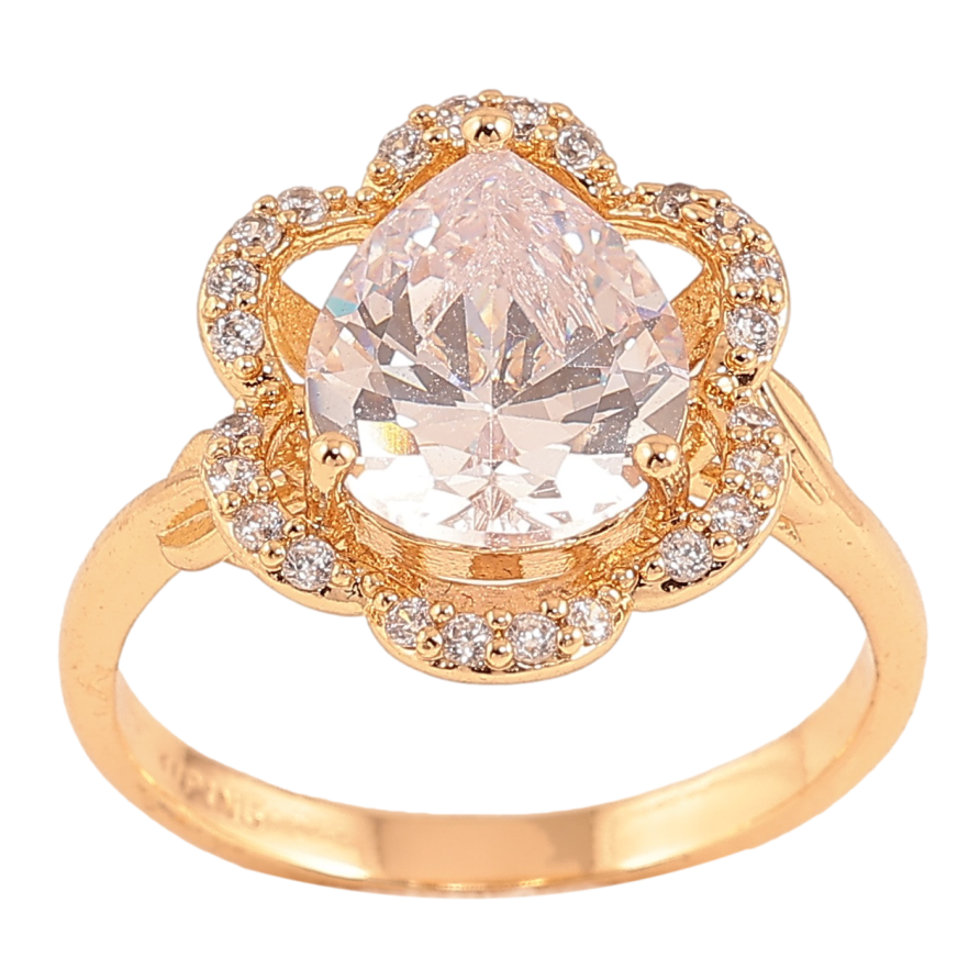 Кольцо Xuping цвет Позолота 18K "Цветок с кристаллами" фото №1