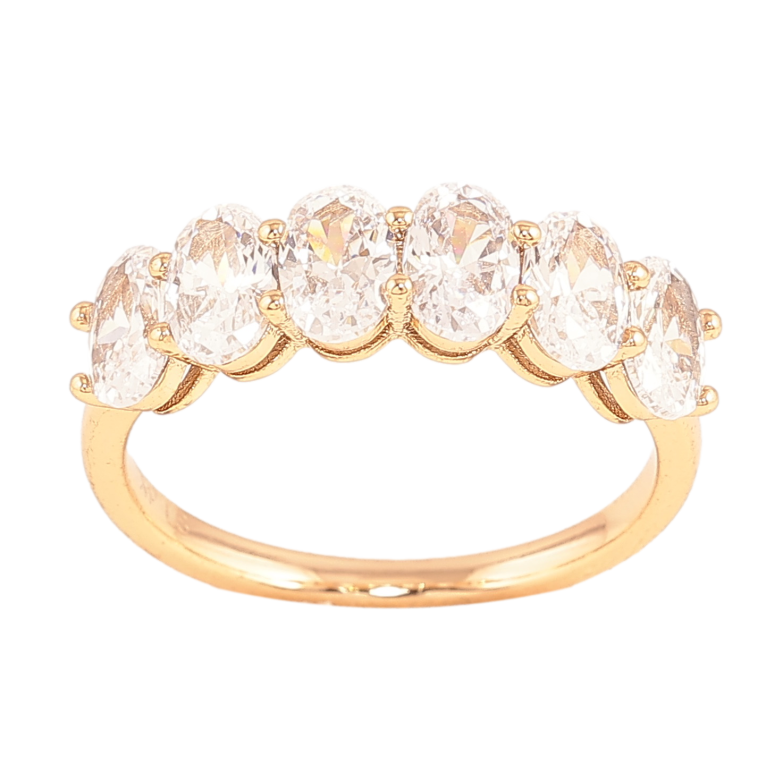 Каблучка Xuping колір Позолота 18K "Доріжка кристалів" фото №1