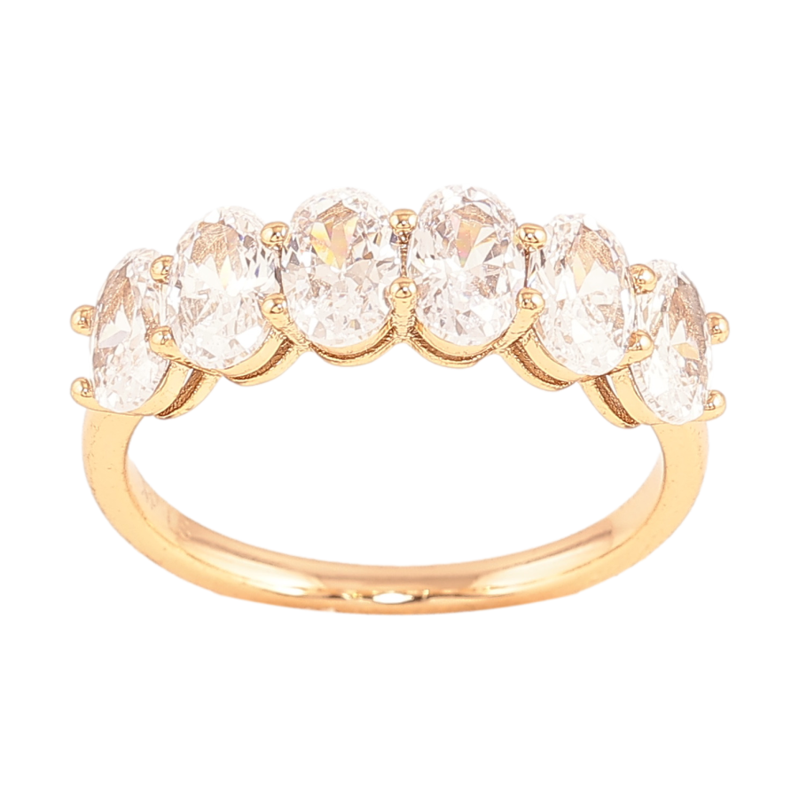 Каблучка Xuping колір Позолота 18K "Доріжка кристалів" фото №1