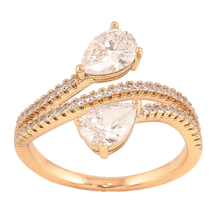 Кольцо Xuping цвет Позолота 18K "Узор с кристаллами" фото №15