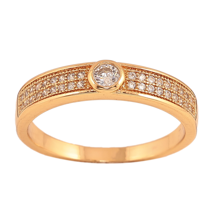 Каблучка Xuping колір Позолота 18K "Візерунок з кристалами" фото №20