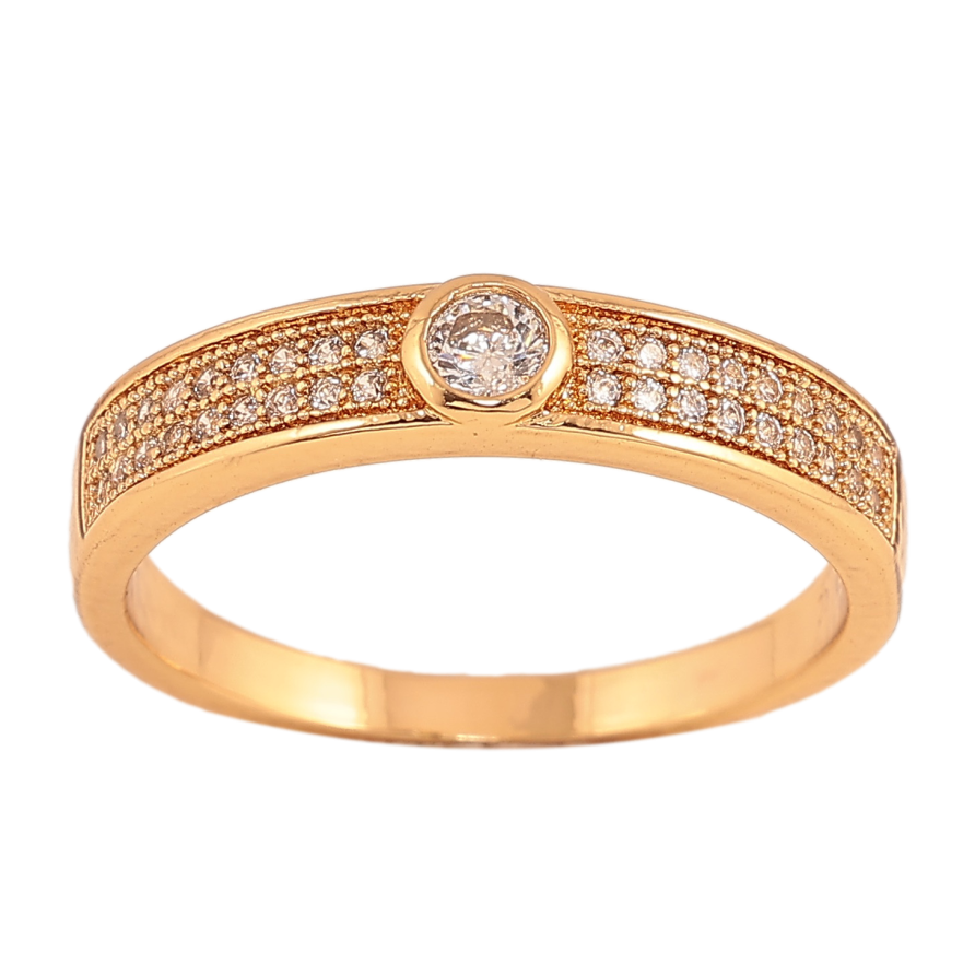 Каблучка Xuping колір Позолота 18K "Візерунок з кристалами" фото №1