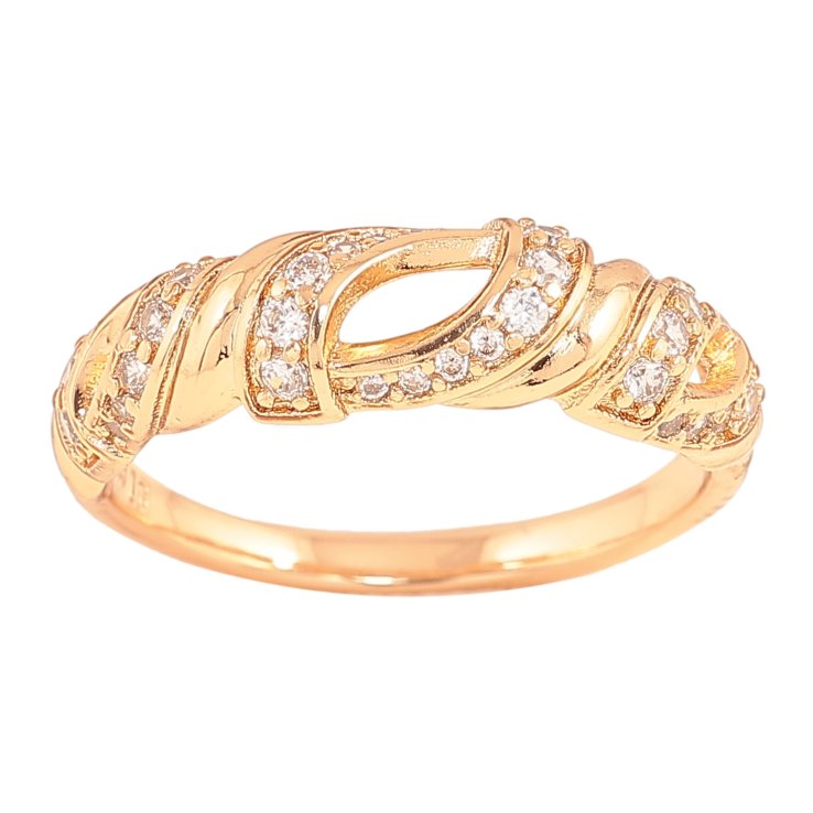 Кольцо Xuping цвет Позолота 18K "Узор с кристаллами" фото №3