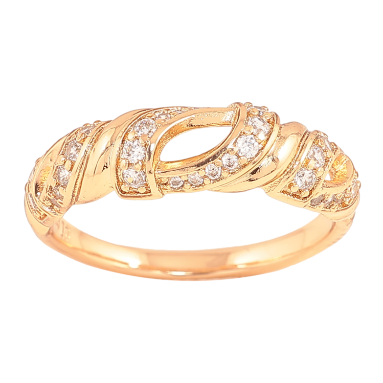 Каблучка Xuping колір Позолота 18K "Візерунок з кристалами" фото №1