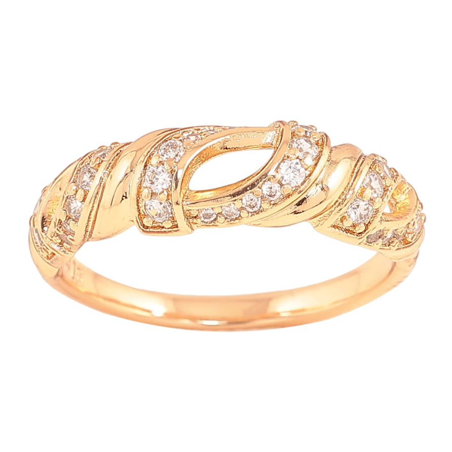 Кольцо Xuping цвет Позолота 18K "Узор с кристаллами" фото №1