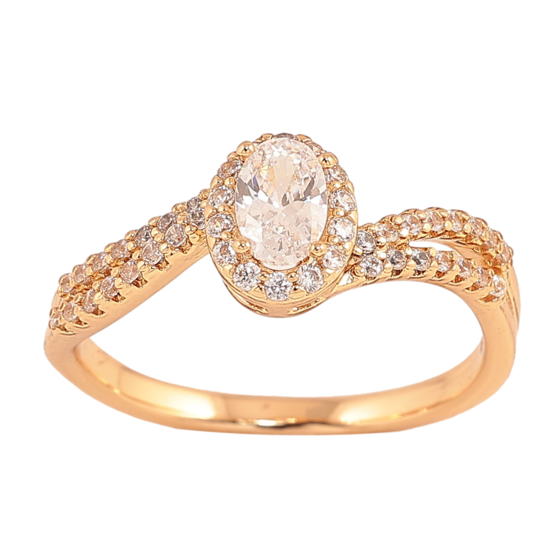 Кольцо Xuping цвет Позолота 18K "Узор с кристаллами" фото №4