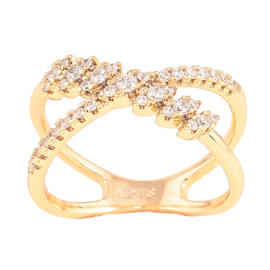 Каблучка Xuping колір Позолота 18K "Візерунок з кристалами" фото №1