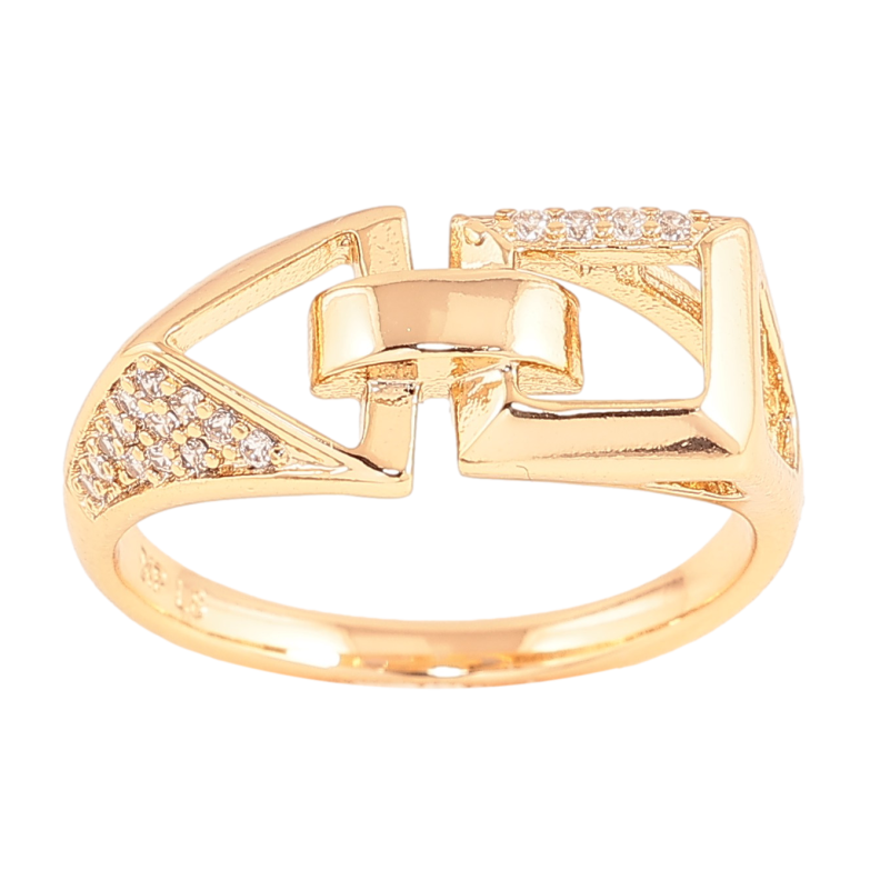 Кольцо Xuping цвет Позолота 18K "Узор с кристаллами" фото №1