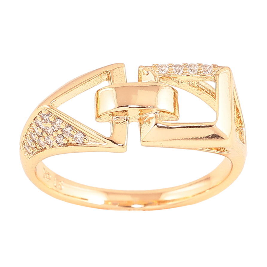 Каблучка Xuping колір Позолота 18K "Візерунок з кристалами" фото №1