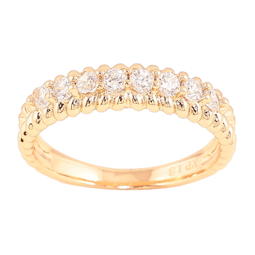 Кольцо Xuping цвет Позолота 18K "Дорожка кристаллов" фото №1