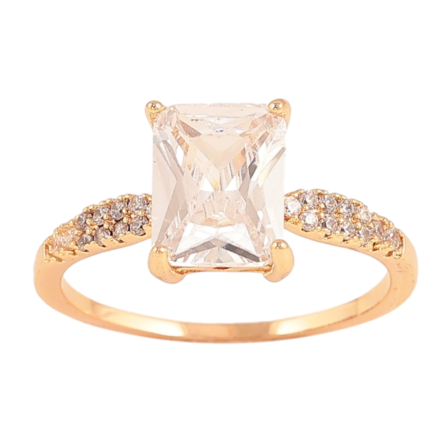 Кольцо Xuping цвет Позолота 18K "Кристалл" 7х9мм фото №1