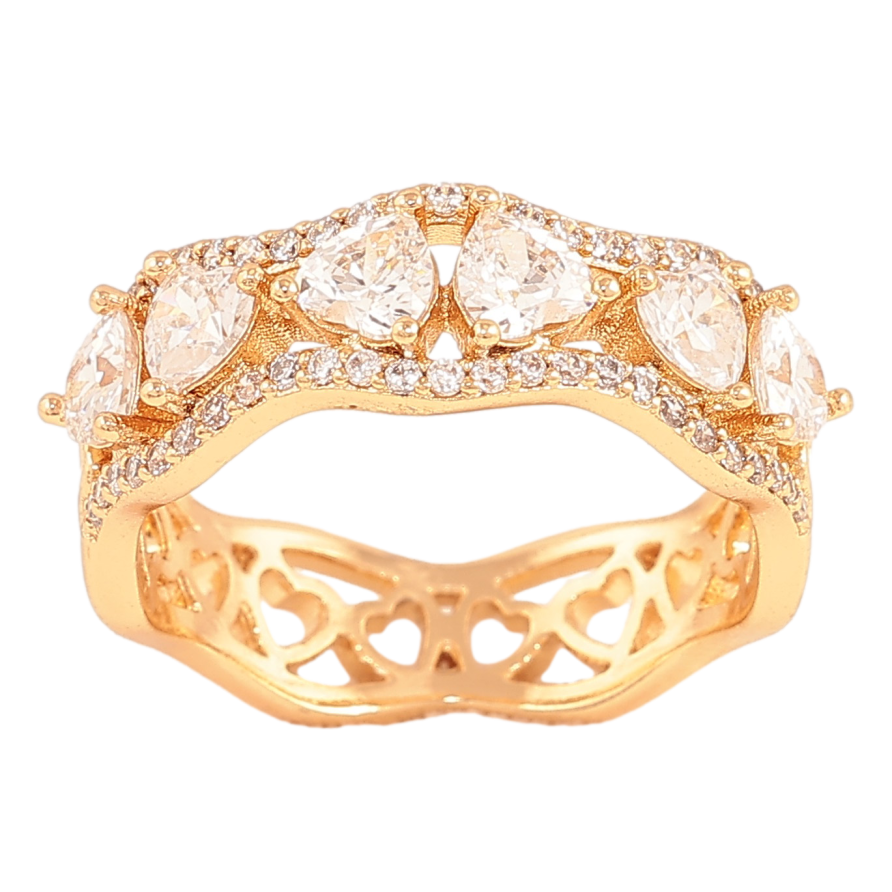 Кольцо Xuping цвет Позолота 18K "Узор с кристаллами" фото №1