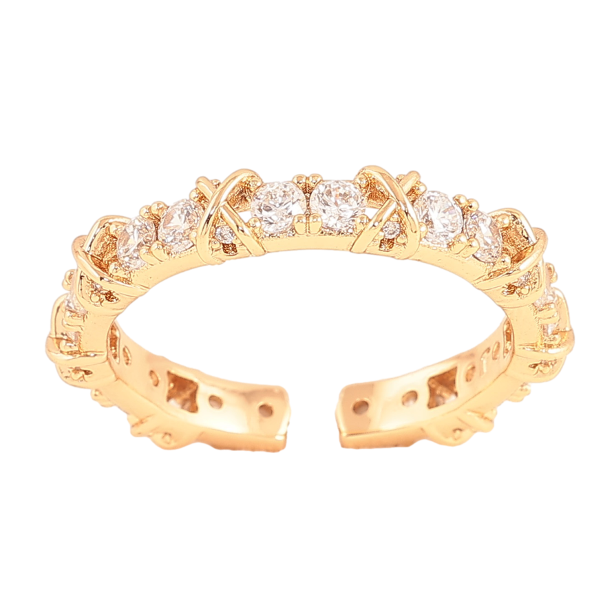 Кольцо Xuping цвет Позолота 18K "Узор с кристаллами" фото №1 Кольцо Xuping цвет Позолота 18K "Узор с кристаллами" фото №1