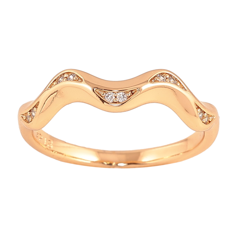 Каблучка Xuping колір Позолота 18K "Візерунок з кристалами" фото №8