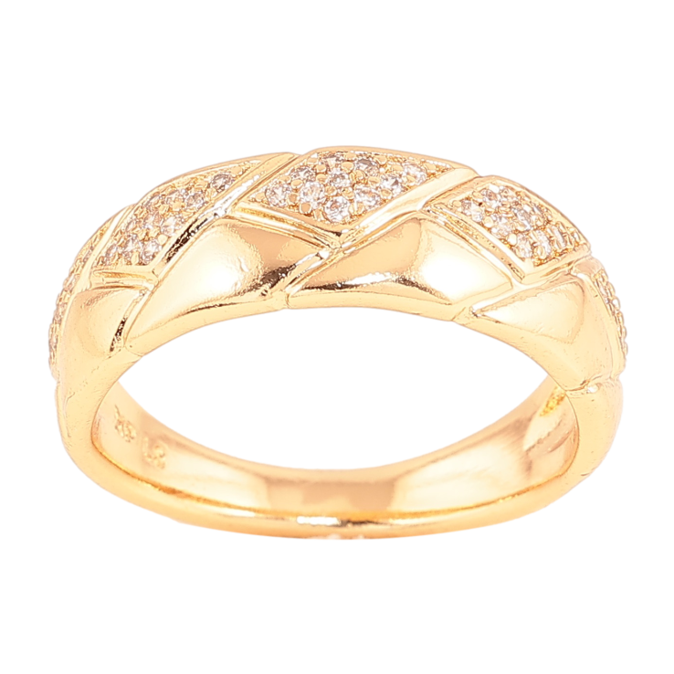 Каблучка Xuping колір Позолота 18K "Візерунок з кристалами" фото №25