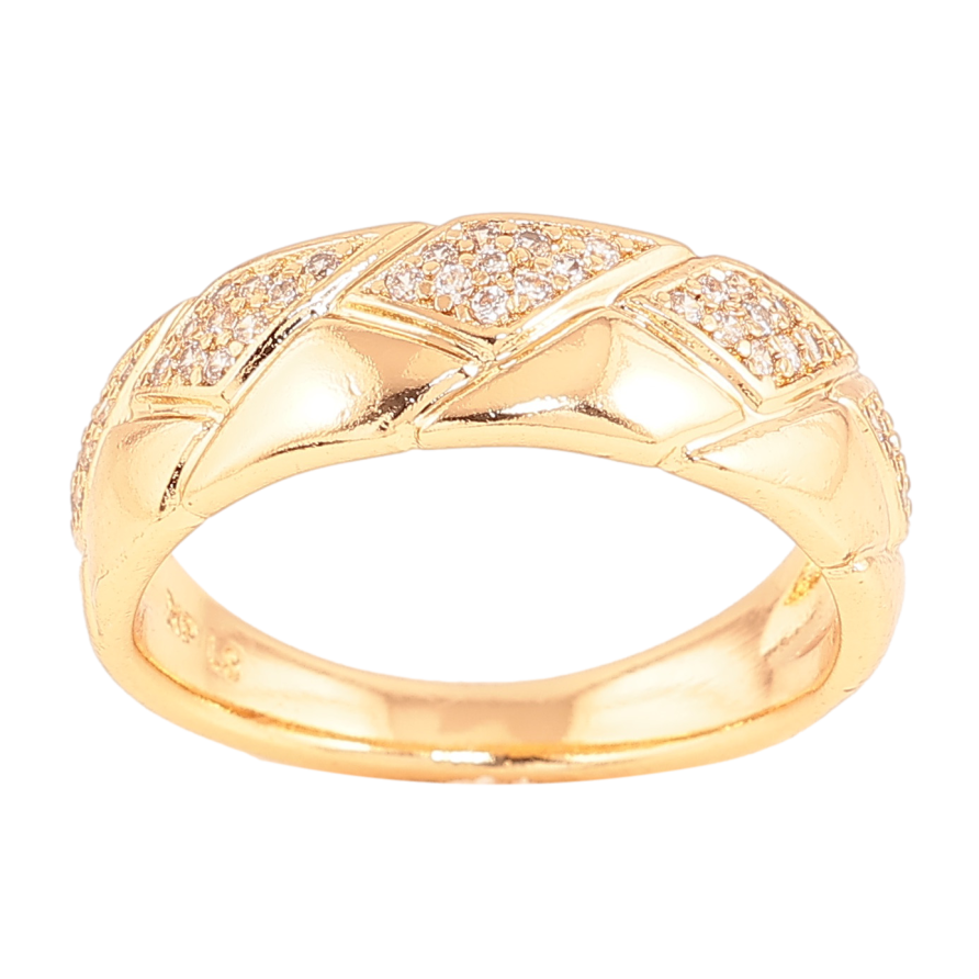 Каблучка Xuping колір Позолота 18K "Візерунок з кристалами" фото №1