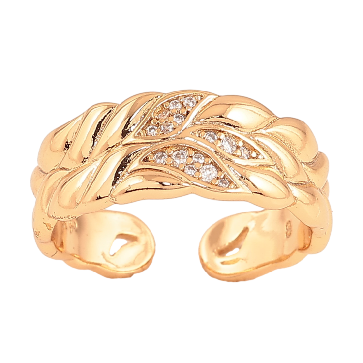 Каблучка Xuping колір Позолота 18K "Візерунок з кристалами" фото №23