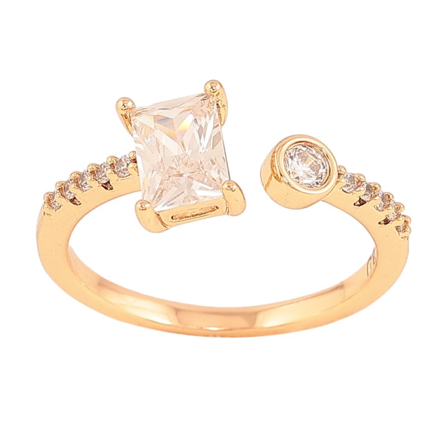 Каблучка Xuping колір Позолота 18K "Візерунок з кристалами" фото №1 Каблучка Xuping колір Позолота 18K "Візерунок з кристалами" фото №1