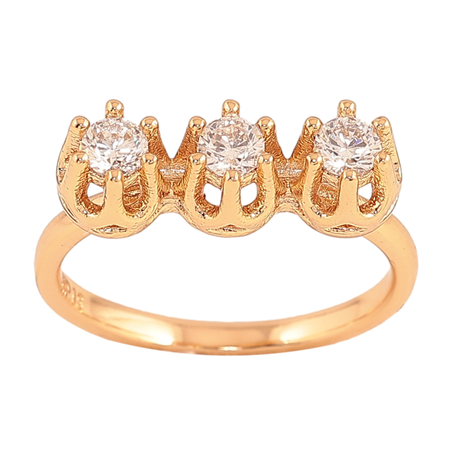 Кольцо Xuping цвет Позолота 18K "Три кристальных бутона" фото №1