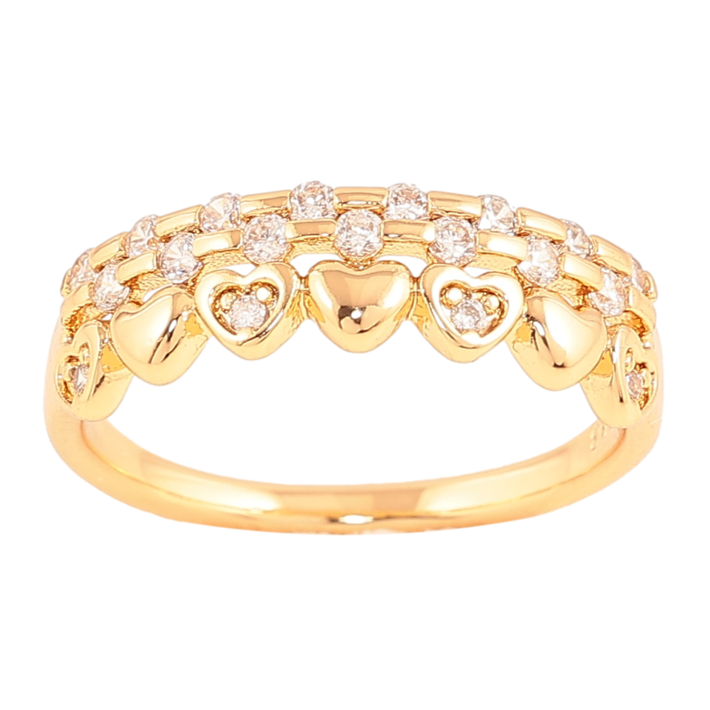 Каблучка Xuping колір Позолота 18K "Візерунок серця з кристалами" фото №9