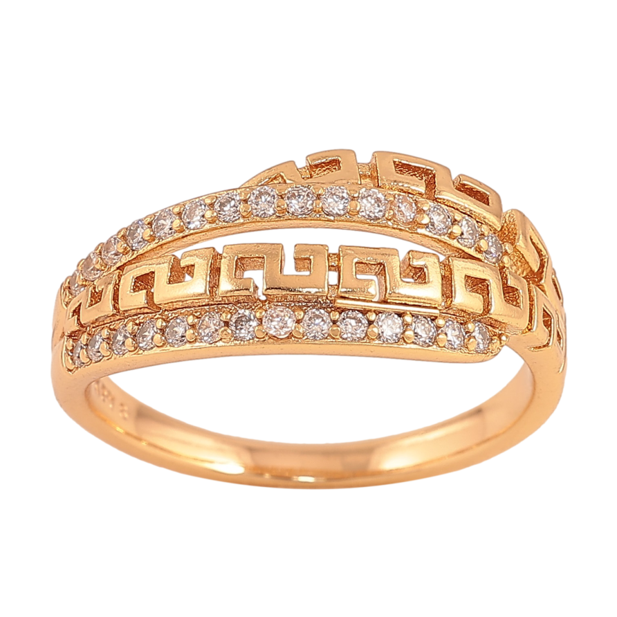 Каблучка Xuping колір Позолота 18K "Візерунок з кристалом" фото №1