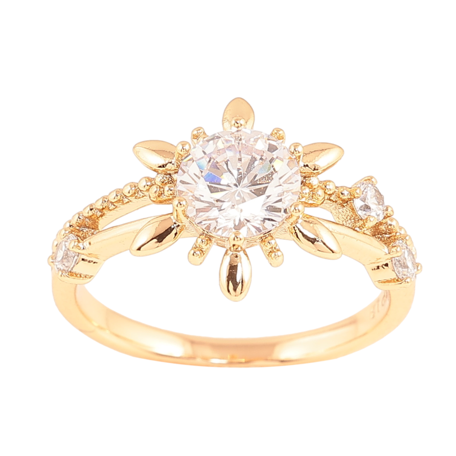 Кольцо Xuping цвет Позолота 18K "Снежинка с кристаллом" фото №1