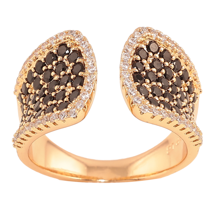 Каблучка Xuping колір Позолота 18K "Інкрустація чорними кристалами" фото №19 Каблучка Xuping колір Позолота 18K "Інкрустація чорними кристалами" фото №19